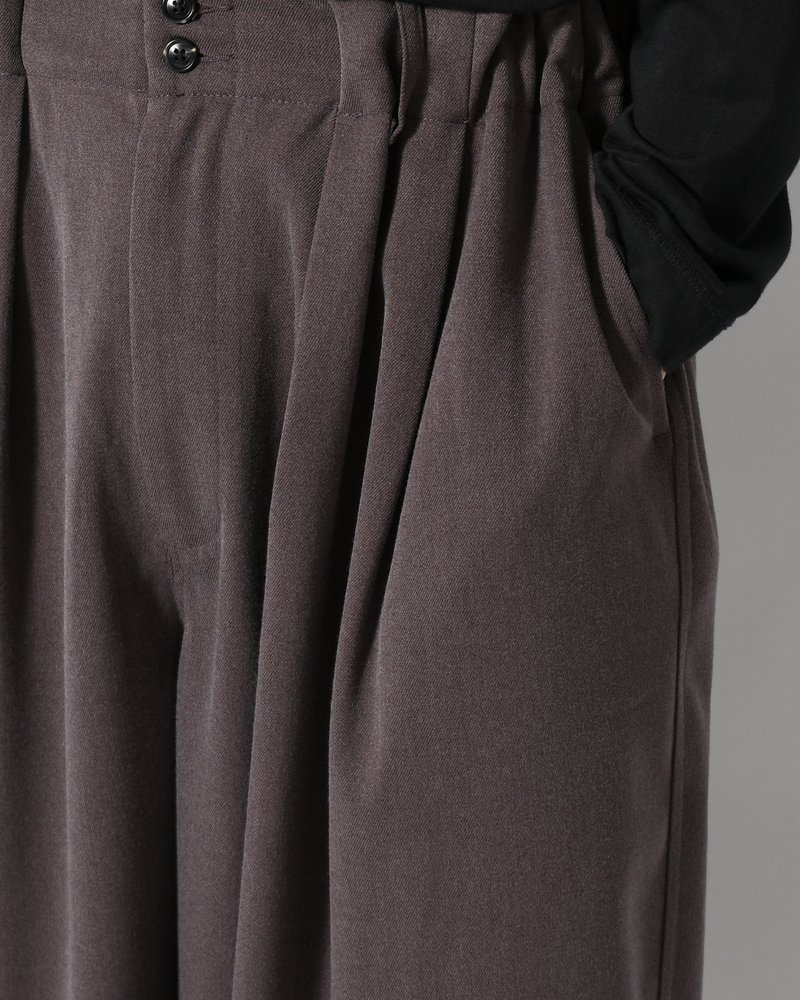 WIDE SLACKS -BROWN-