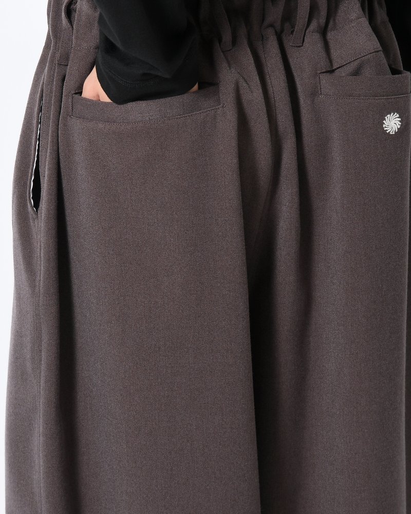 WIDE SLACKS -BROWN-