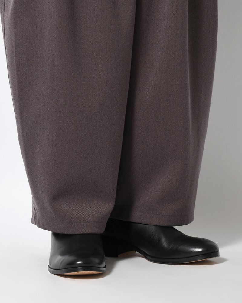 WIDE SLACKS -BROWN-