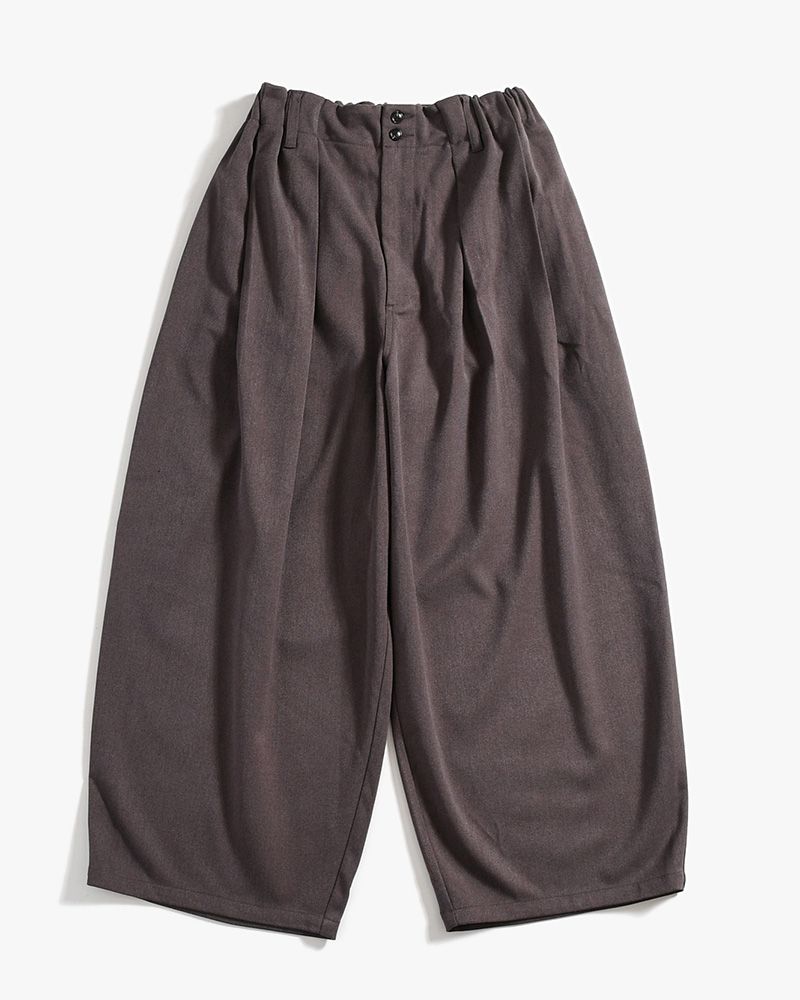 WIDE SLACKS -BROWN-