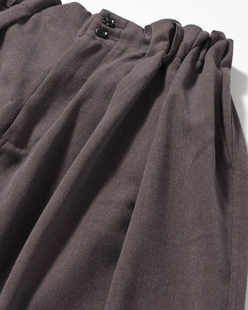 WIDE SLACKS -BROWN-