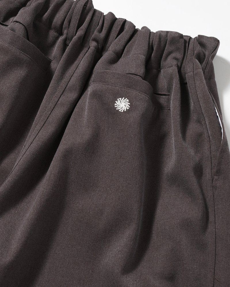 WIDE SLACKS -BROWN-