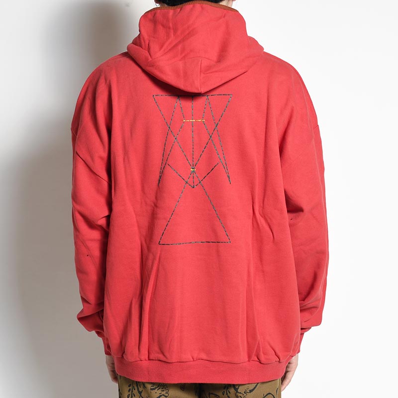 TALISMAN HALF ZIP SWEAT HOODIE -RED-