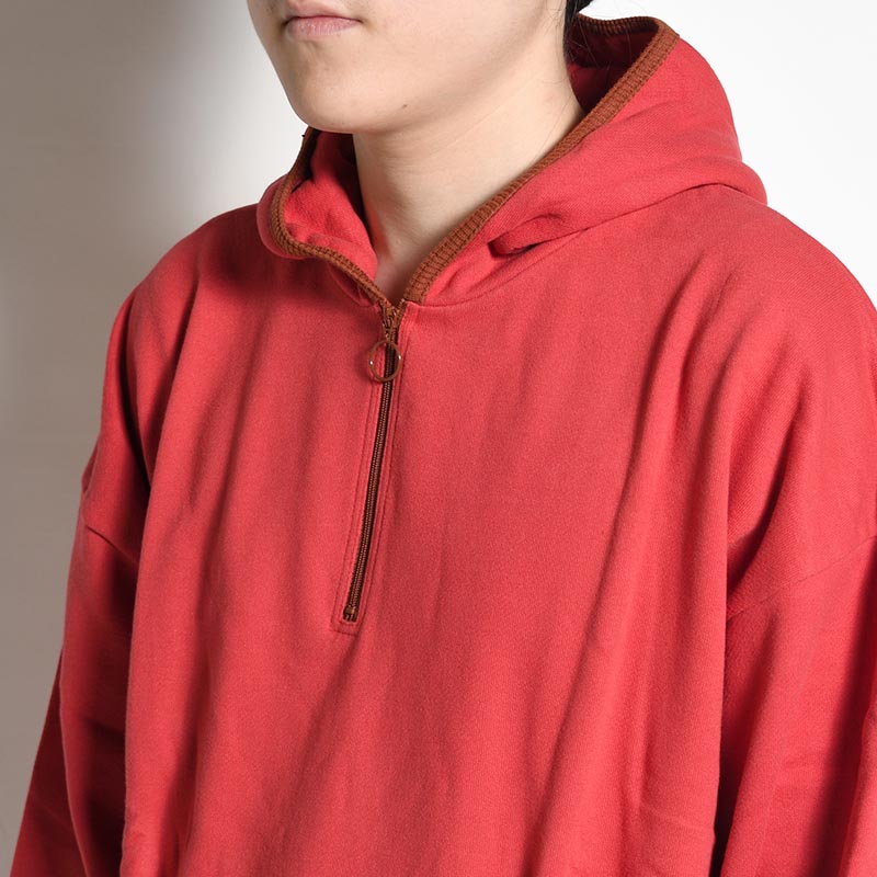 TALISMAN HALF ZIP SWEAT HOODIE -RED-