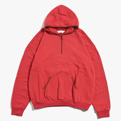 TALISMAN HALF ZIP SWEAT HOODIE -RED-