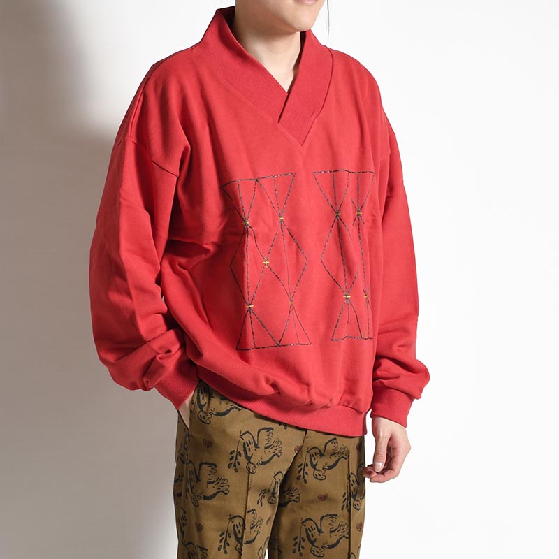 TALISMAN WA-NECK SWEATSHIRT -RED-