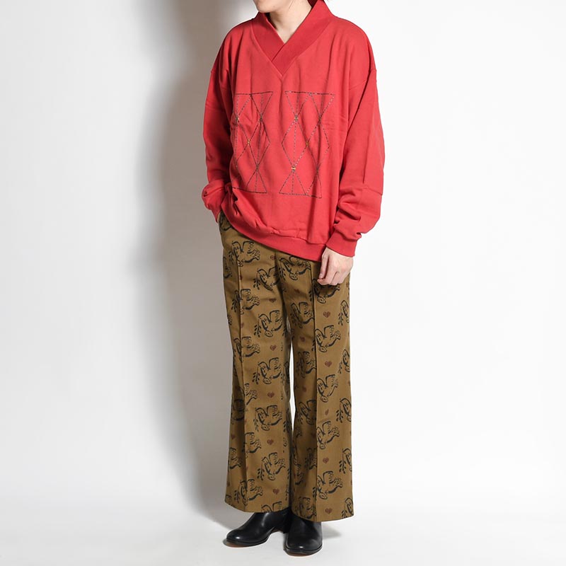 TALISMAN WA-NECK SWEATSHIRT -RED-