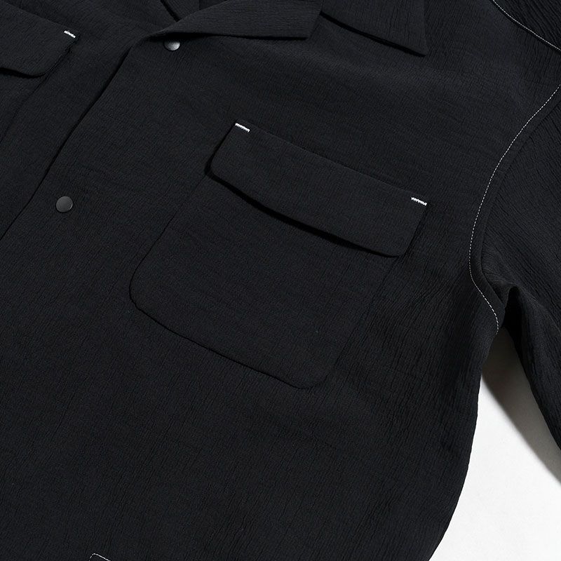 YOURYUU OPEN COLLAR SHIRT -BLACK-