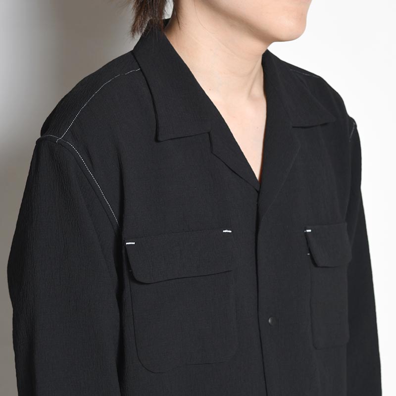 YOURYUU OPEN COLLAR SHIRT -BLACK-