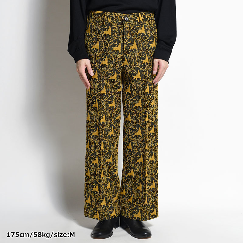 JQ JAH LION SEMI FLARE SLACKS -YELLOW-