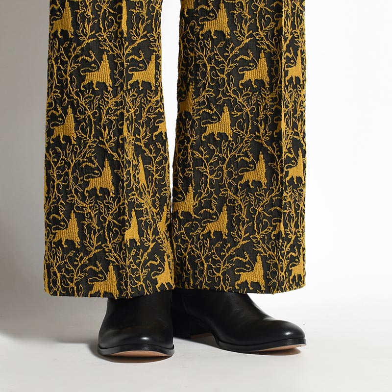 JQ JAH LION SEMI FLARE SLACKS -YELLOW-