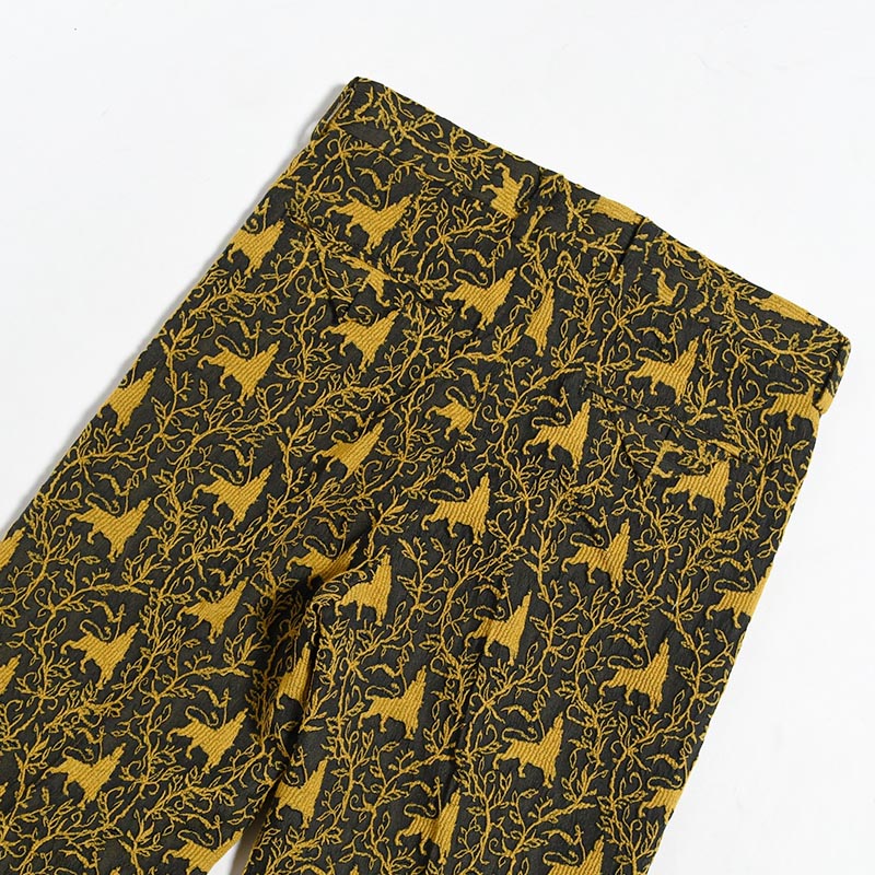 JQ JAH LION SEMI FLARE SLACKS -YELLOW-