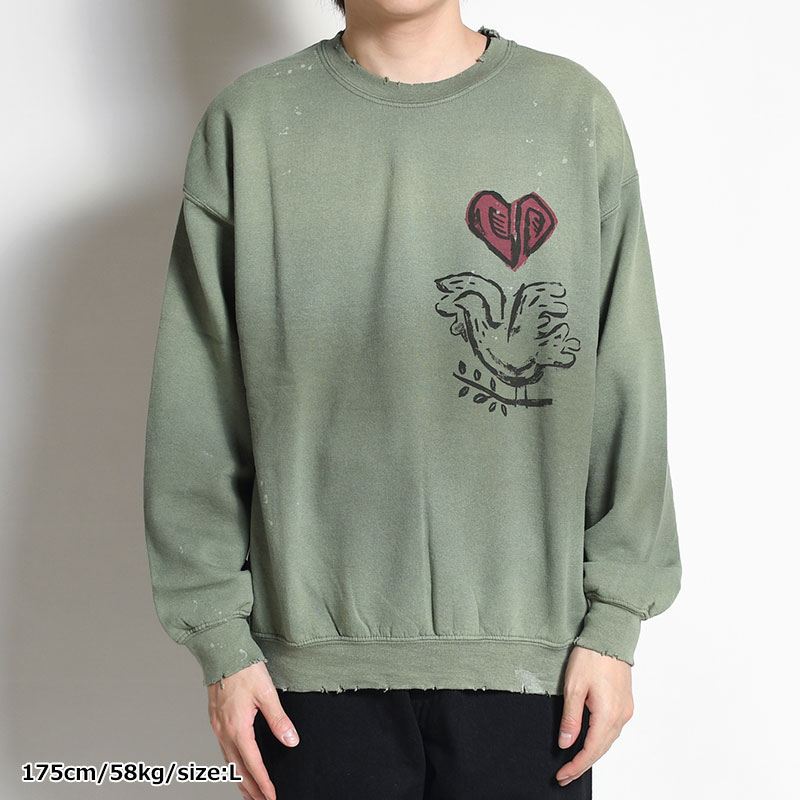 VINTAGE SWEATSHIRT "OLIVE BRANCH" -2.COLOR-