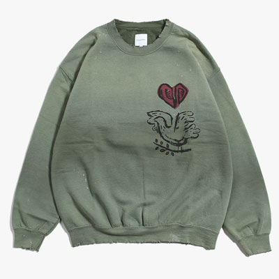 VINTAGE SWEATSHIRT "OLIVE BRANCH" -2.COLOR-