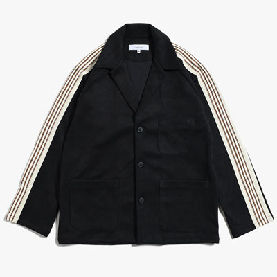 FAUX SUEDE TRACK LAPEL JACKET -2.COLOR-