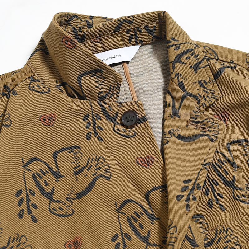 LAPEL JACKET "OLIVE BRANCH" -BROWN-