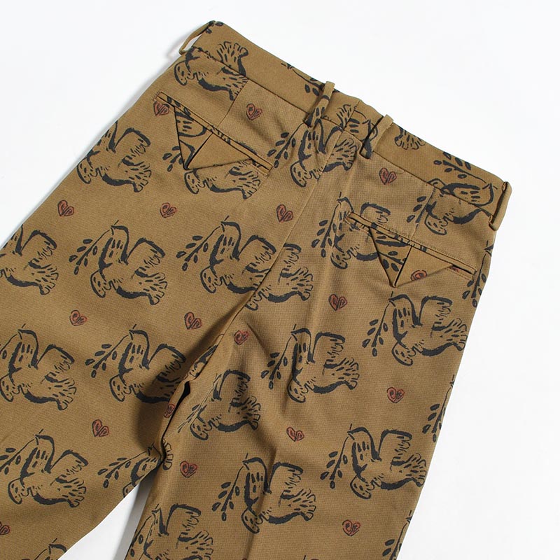 SEMI FLARE SLACKS "OLIVE BRANCH" -BROWN-