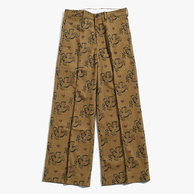 SEMI FLARE SLACKS "OLIVE BRANCH" -BROWN-