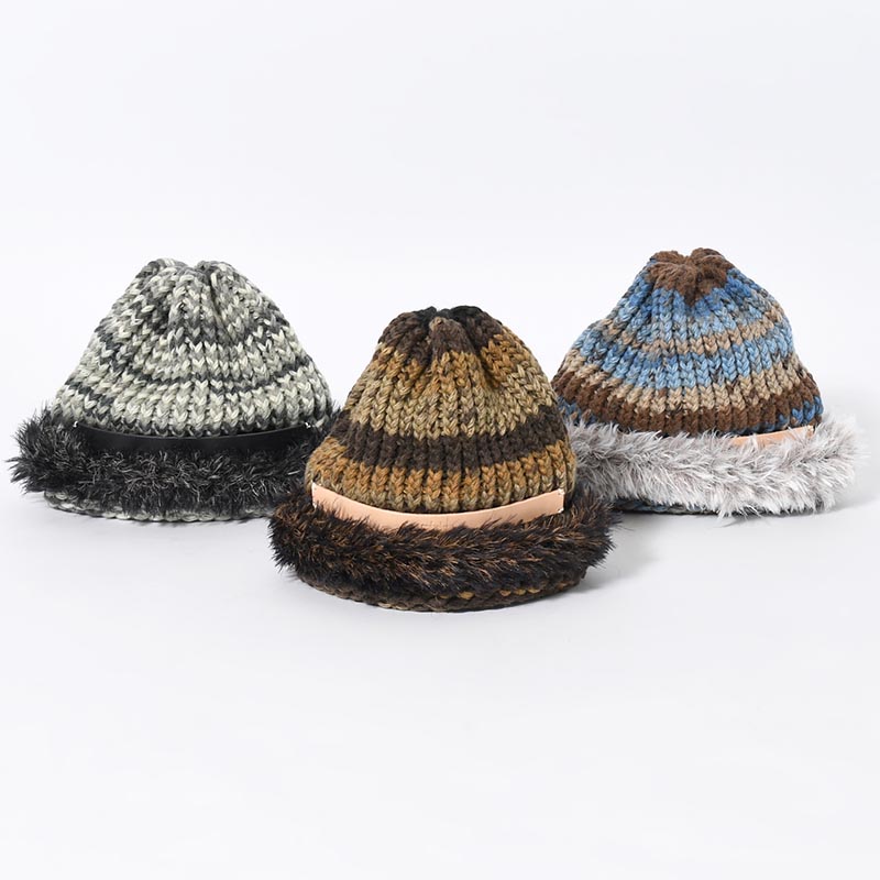 HAND WOVEN BEANiE."FUR" -3.COLOR-