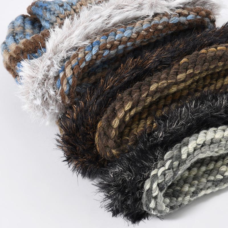 HAND WOVEN BEANiE."FUR" -3.COLOR-