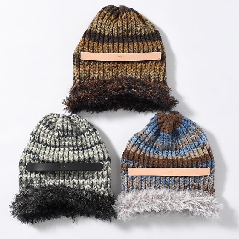 HAND WOVEN BEANiE."FUR" -3.COLOR-