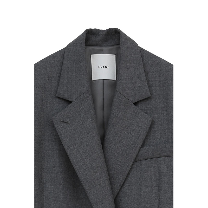 FRILLED TAILORED JKT -GRY-