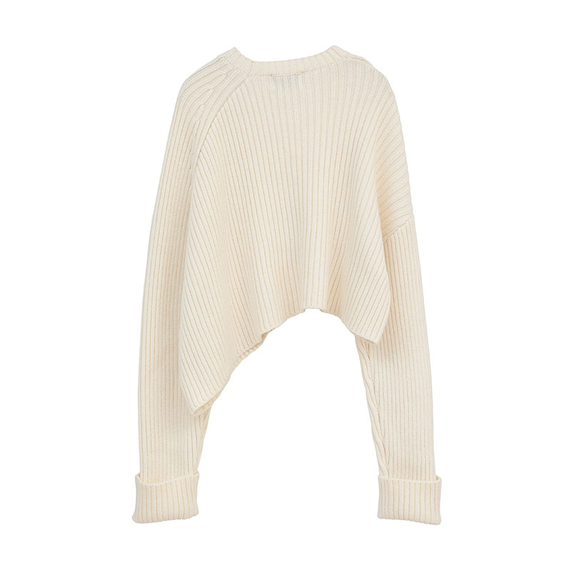 ASYMMETRY WIDE SHORT KNIT -2.COLOR-