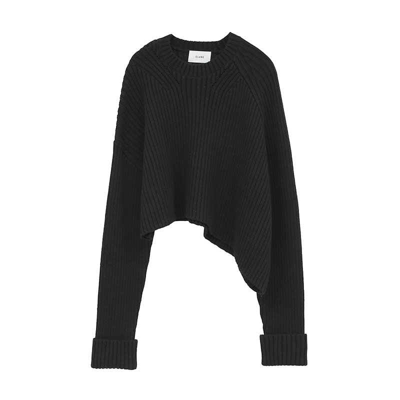 ASYMMETRY WIDE SHORT KNIT -2.COLOR-