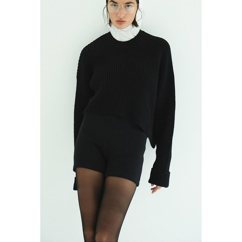 ASYMMETRY WIDE SHORT KNIT -2.COLOR-