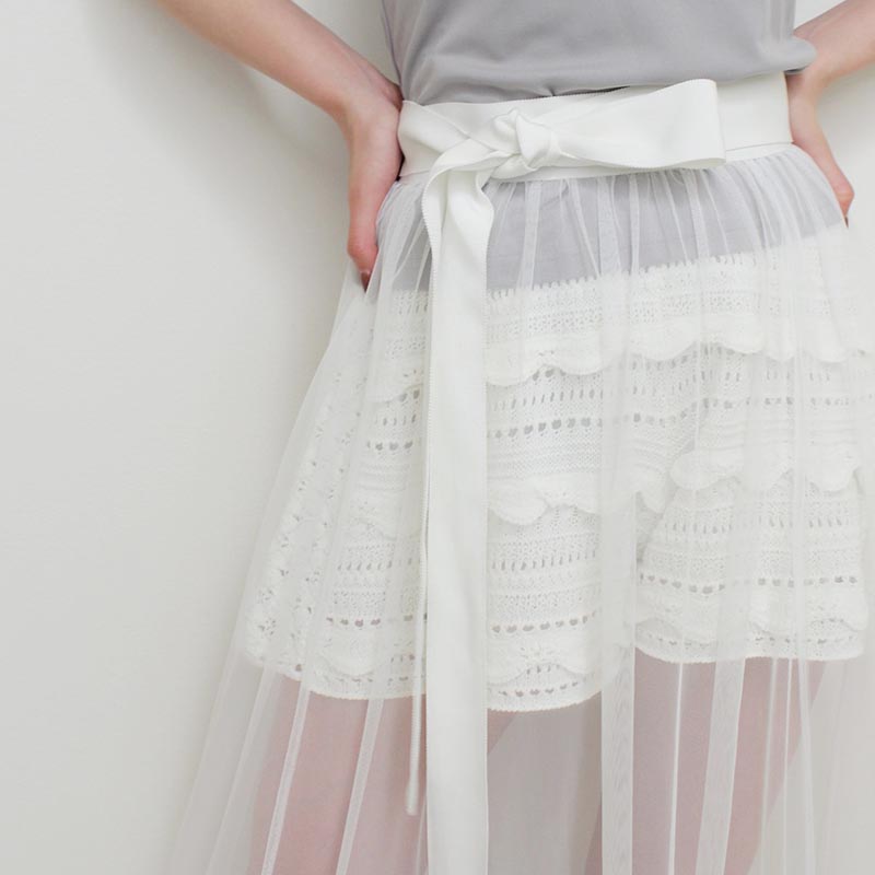 SHUMAI TULLE SK -WHITE-