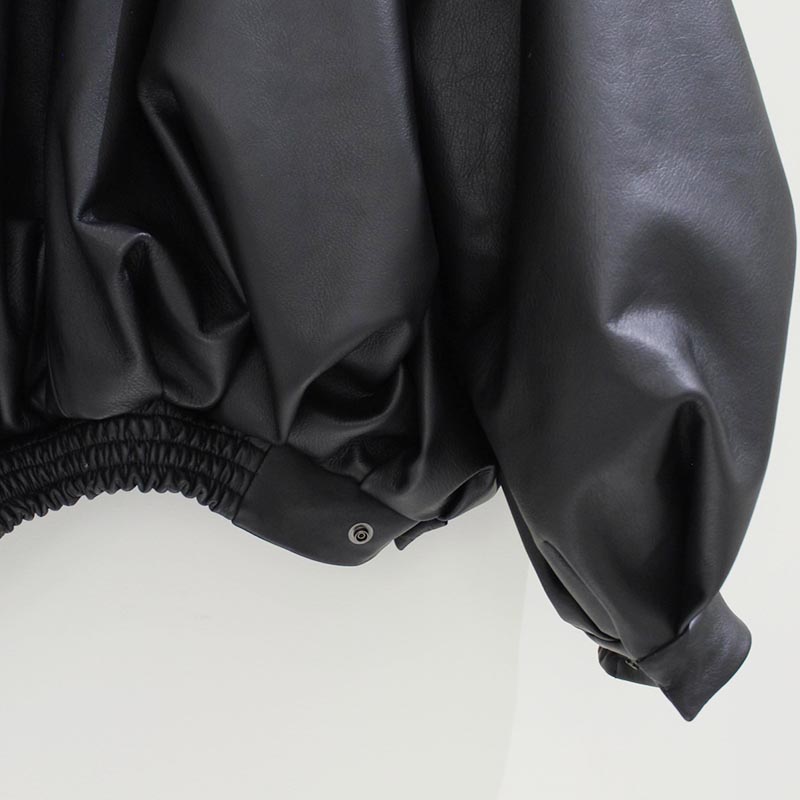 OMOCHI LEATHER BOW JKT -BLACK-