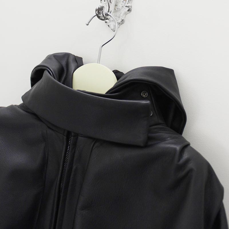 OMOCHI LEATHER BOW JKT -BLACK-