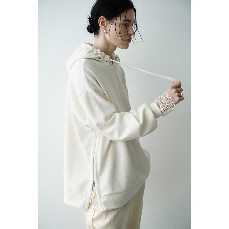 SIDE ZIP WIDE HOODIE -IVORY- | IN ONLINE STORE