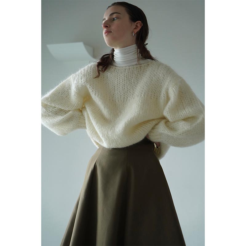 HALF SHEER LOOSE MOHAIR KNIT TOPS -IVORY- | IN ONLINE STORE