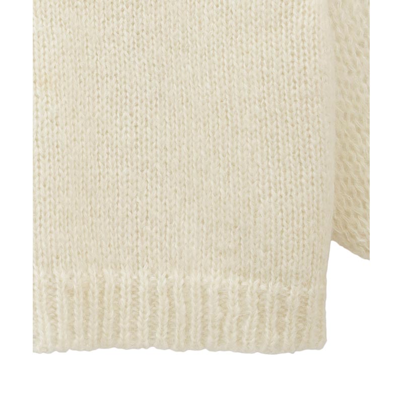 HALF SHEER LOOSE MOHAIR KNIT TOPS -IVORY- | IN ONLINE STORE