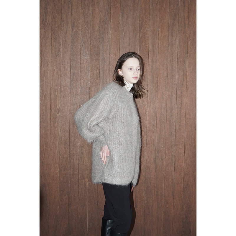 COLOR MOHAIR SHAGGY CARDIGAN -BEIGE- | IN ONLINE STORE