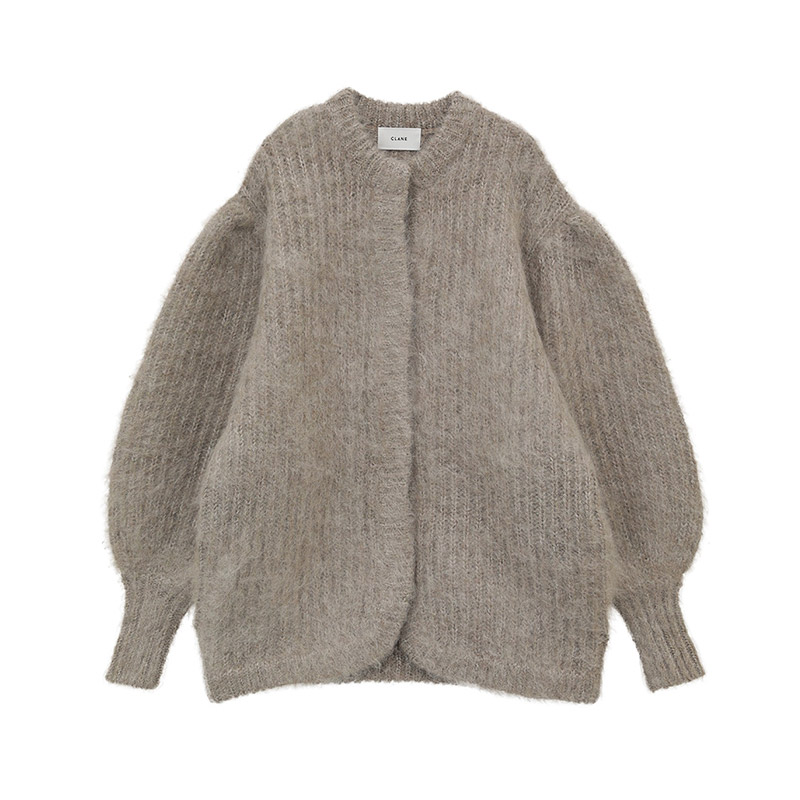 COLOR MOHAIR SHAGGY CARDIGAN -BEIGE- | IN ONLINE STORE