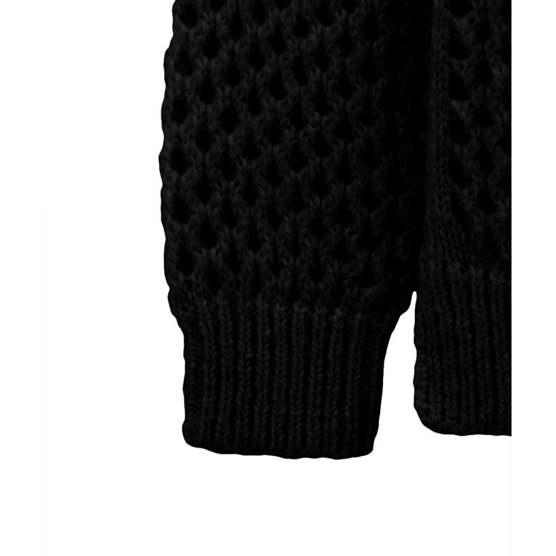 DOT MESH MOHAIR OVER KNIT TOPS -BLACK- | IN ONLINE STORE