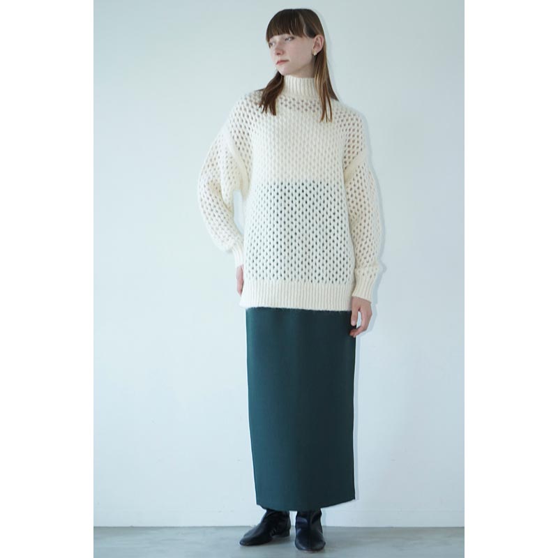 DOT MESH MOHAIR OVER KNIT TOPS -IVORY- | IN ONLINE STORE