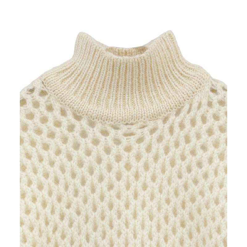 DOT MESH MOHAIR OVER KNIT TOPS -IVORY- | IN ONLINE STORE