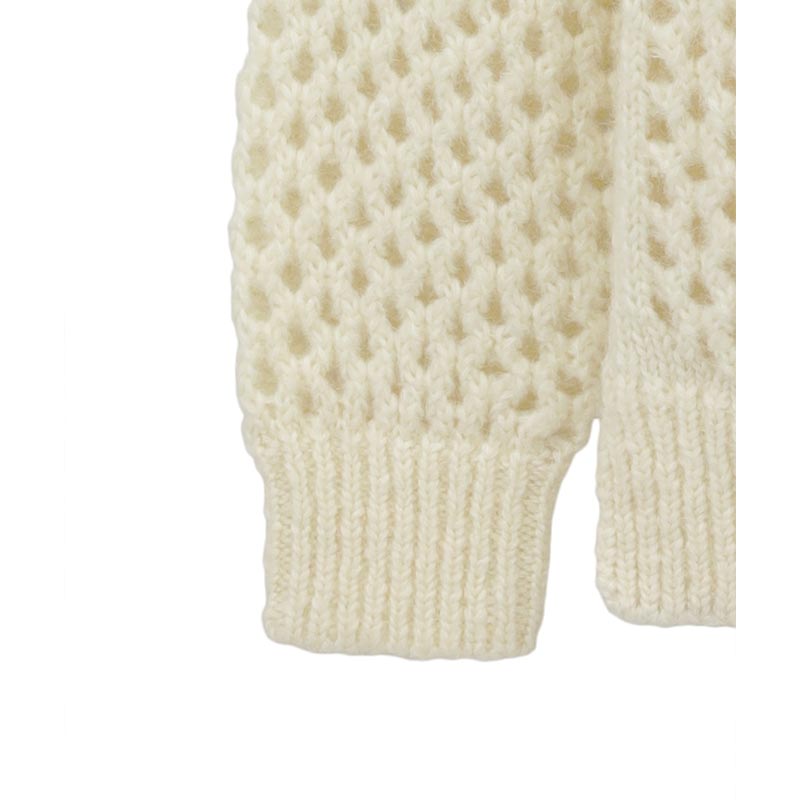 DOT MESH MOHAIR OVER KNIT TOPS -IVORY- | IN ONLINE STORE