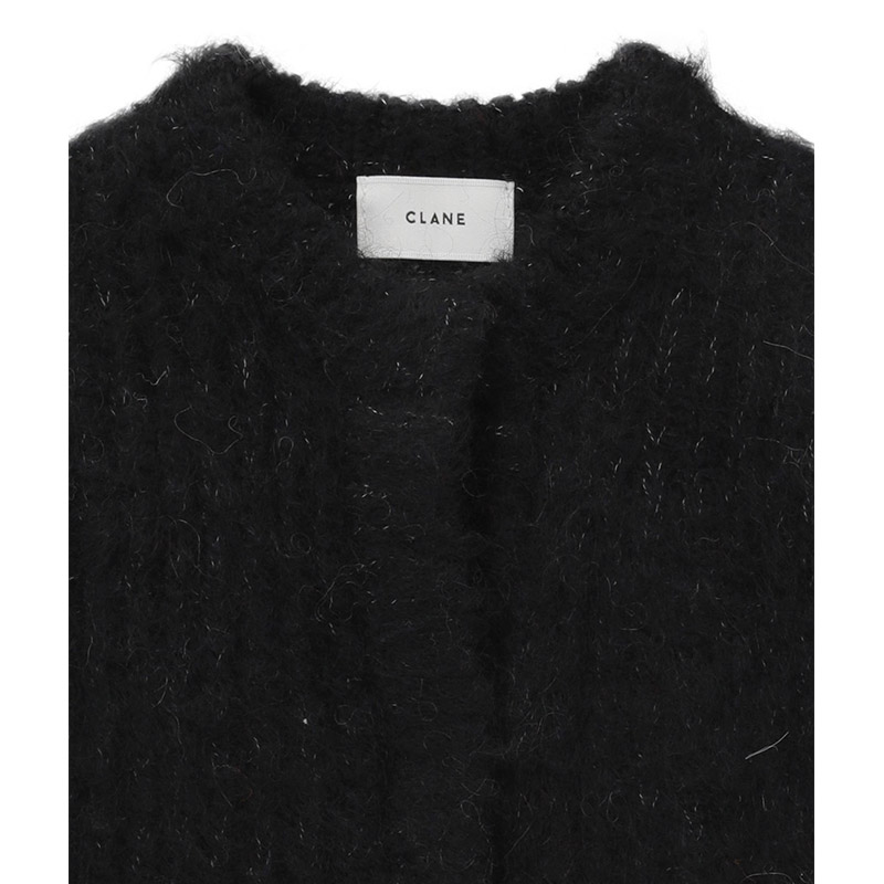 COLOR MOHAIR SHAGGY CARDIGAN -BLACK- | IN ONLINE STORE