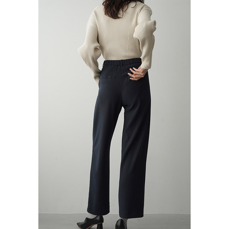 RIB STRIPE TUCK PANTS -NAVY- | IN ONLINE STORE