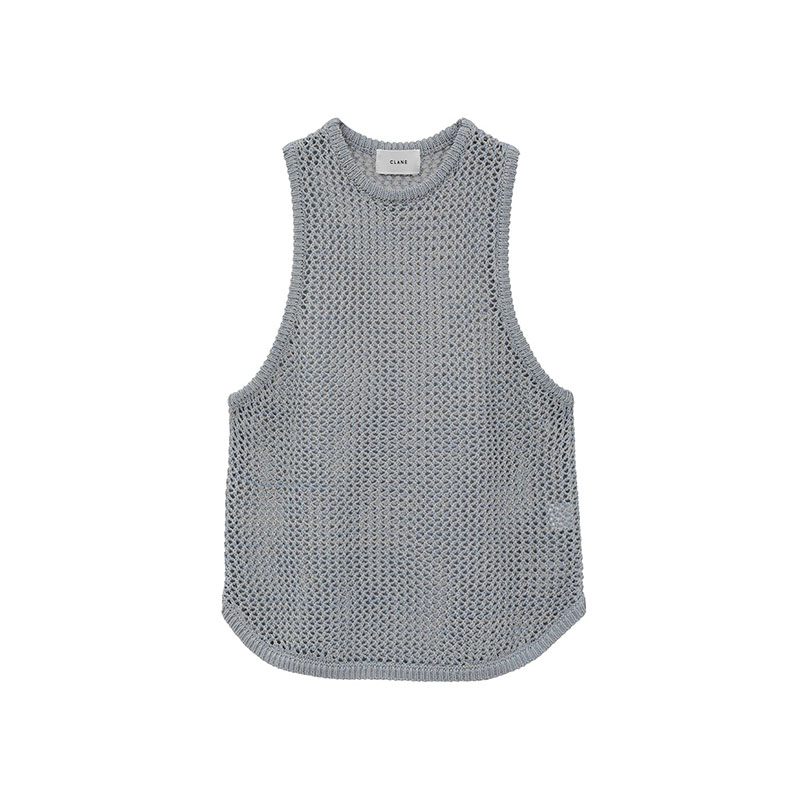 ROUND MESH KNIT TOPS -2.COLOR-(BLUE)