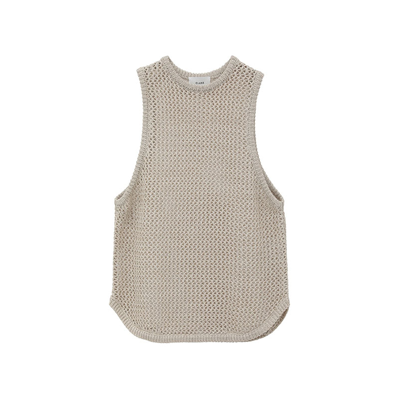 ROUND MESH KNIT TOPS -2.COLOR-(IVORY)