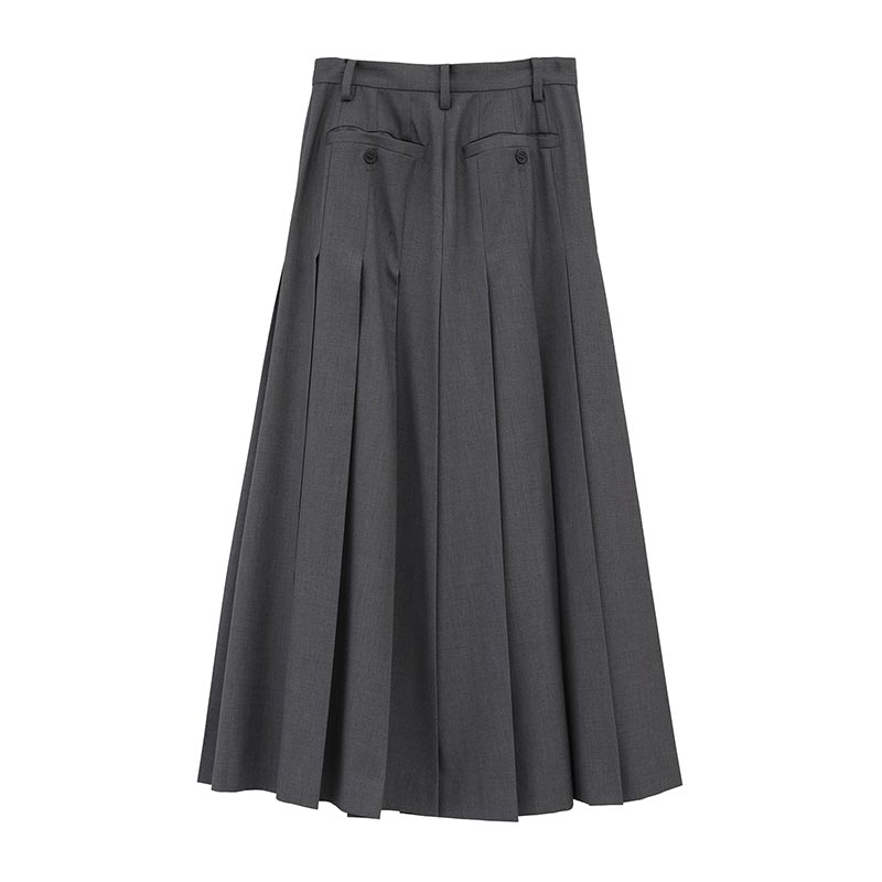 WIDE PLEATS LONG SKIRT -2.COLOR-