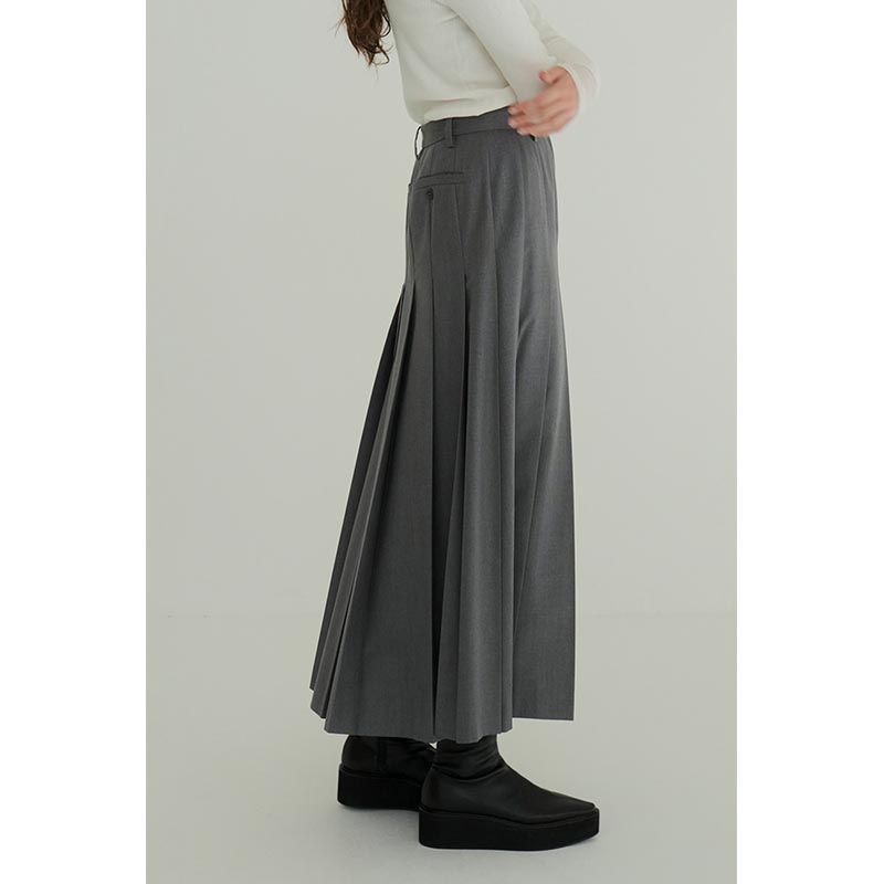 WIDE PLEATS LONG SKIRT -2.COLOR-