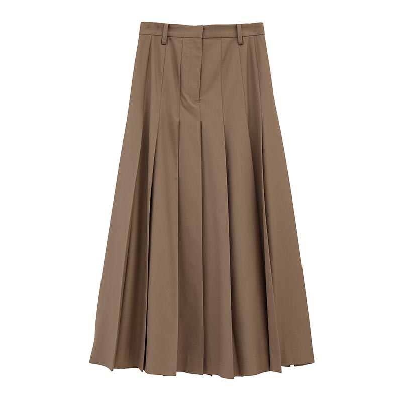 WIDE PLEATS LONG SKIRT -2.COLOR-(BEIGE)