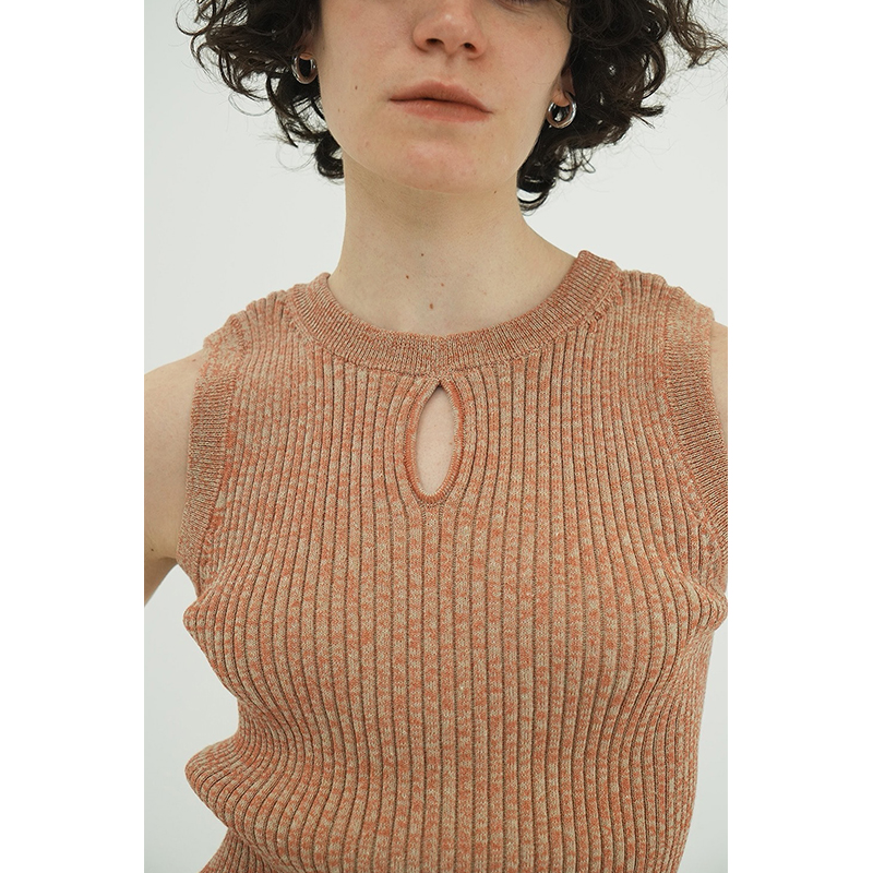 W FACE HOLE KNIT TOPS -2.COLOR-