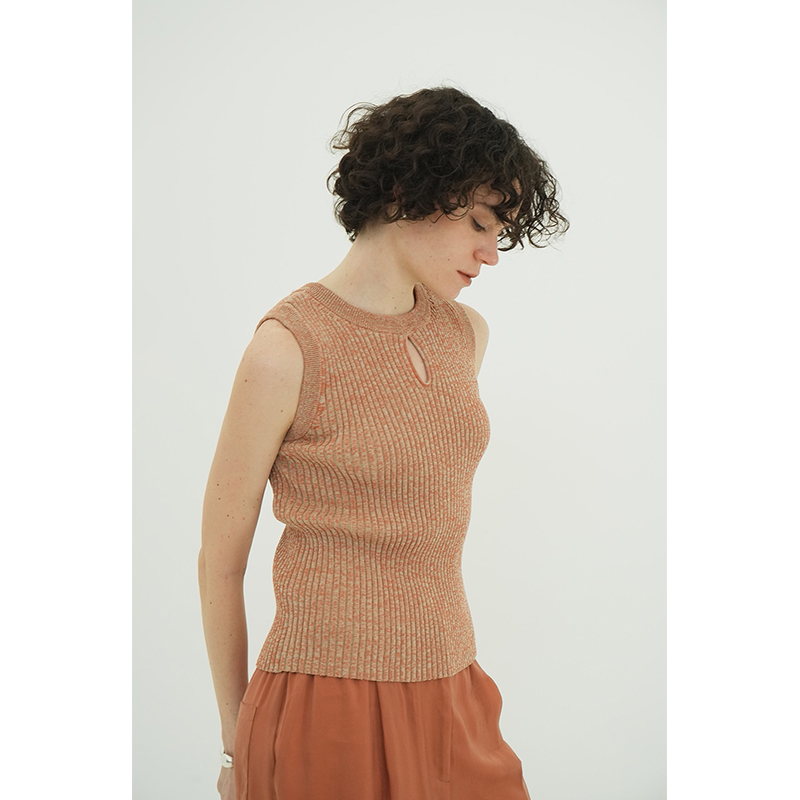 W FACE HOLE KNIT TOPS -2.COLOR-